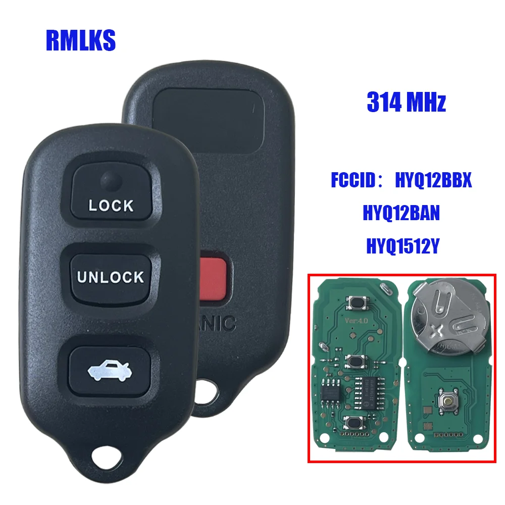 314.4mhz Remote Car Key For Toyota HYQ1512Y Keyless For Highlander Camry Solara Corolla Sienna HYQ12BAN, HYQ12BBX, GQ43VT14T