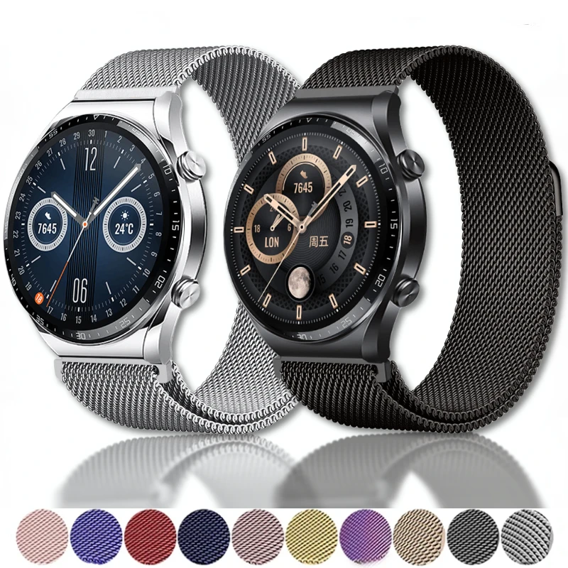 20mm 22mm Milanese strap For Huawei watch 4 GT3/2 Pro Amazfit GTR Metal breathable magnetic band For Samsung Galaxy watch 6 5 4