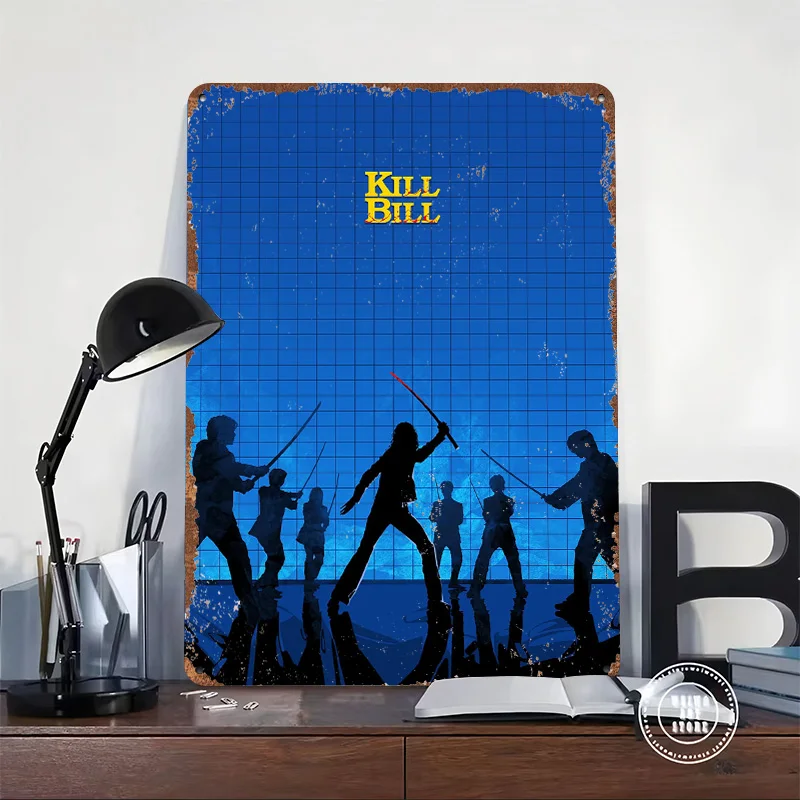 Kill Bill Fight Metal Poster Customized Wall Art Retro Vintage Tinplate Signs for Custom Plate Interior Decoration Living Room