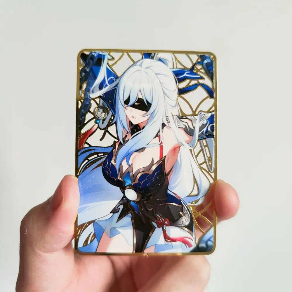 Anime Goddess Story collection Metal card Kamado Nezuko Ayanami Rei bad Tornado Board game card regalo di compleanno di natale