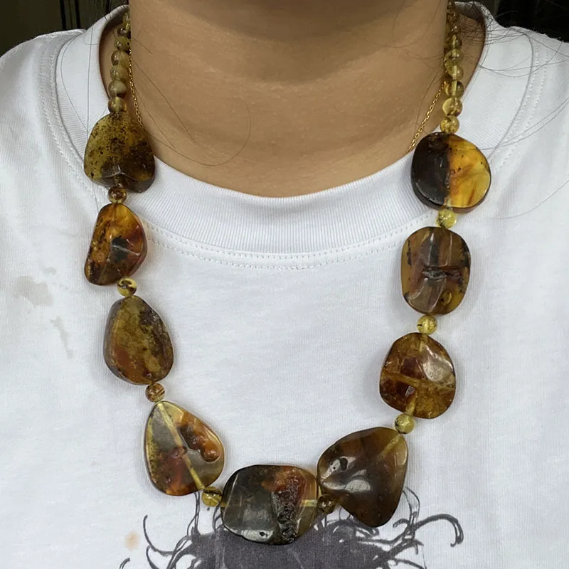 Natural Amber Necklace for Unisex 2026 New Real Original Handmade 100% Real Baltic Amber Jewelry Unique Necklaces Gift Wholesale