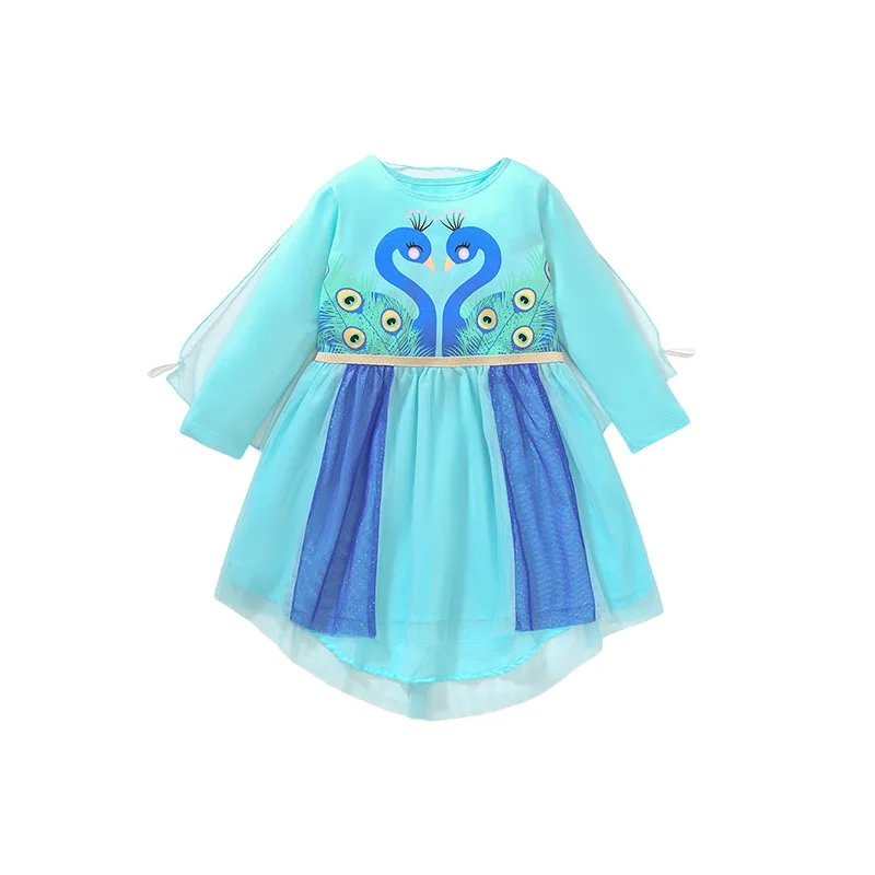 

Children's Skirt Cotton Mesh Princess Dress Autumn New Girls Long Sleeve Dress