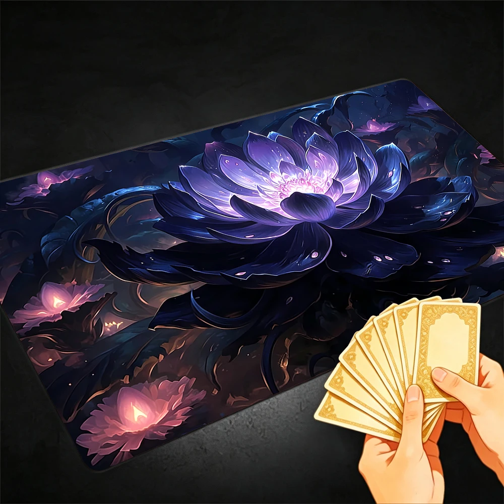 Dark Magic Lotus TCG Playmat Magic Playmat Gathering Gaming Mat with Stitched Edge Anti-slip base 60X35cm Trading Card Game