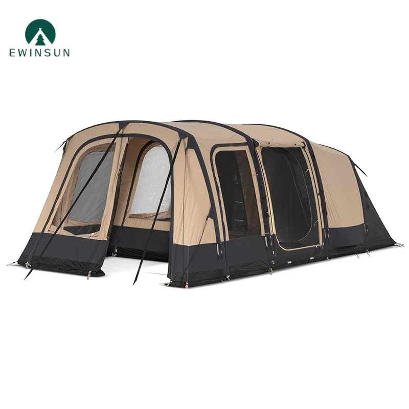 Large space waterproof air inflatable luxury camping 5-8 persons family air tunnel tent