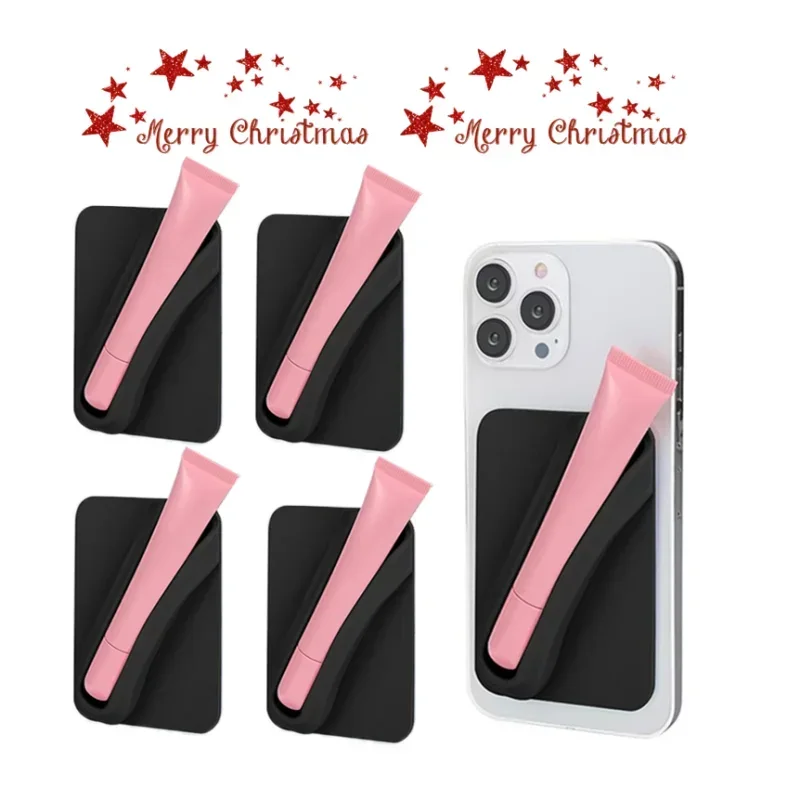 

2/4Set 0.53 Oz (15ml) Fashionable Pink Frosted Lipstick Tube and Phone Case Set Can Be DIY Loaded Into Lip Glaze Christmas Gift