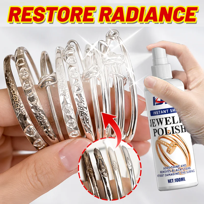 KJM 100ml Jewelry Cleaner Spray Instant Shine Tarnish Remover - Gold Silver Diamond Ring Bracelet Necklace Jewelry Polish