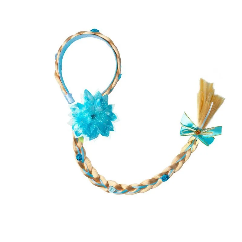 Disney Prinses Hoofdbanden Kid Elsa Kroon Ijs Sneeuw Vlechten Halloween Accessoires Lang Haar Le Pei, Bloem Pruiken, Vlechten