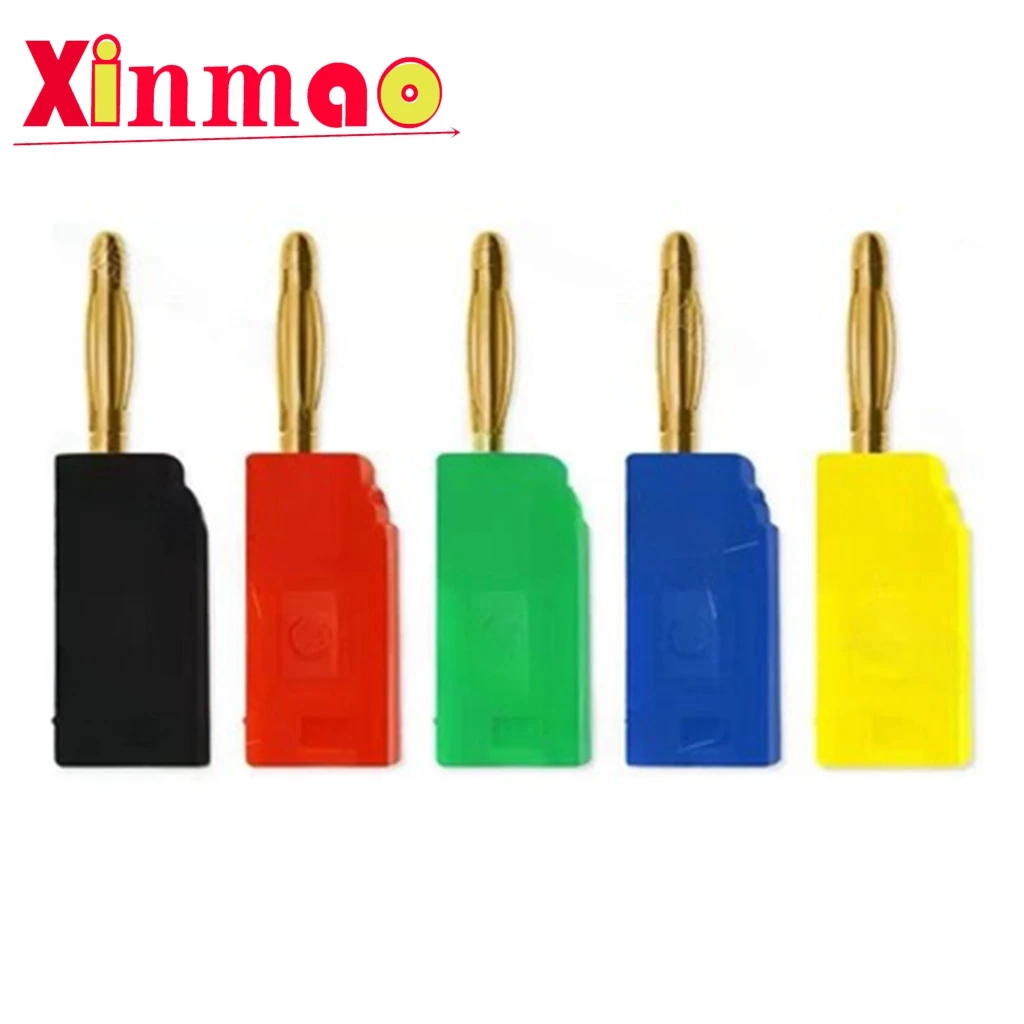 2/5PCSPure Copper Gold-Plated 2mm Banana Plug Lampshade Flower Test Head Stackable with Socket K2 Experiment Panel Connector