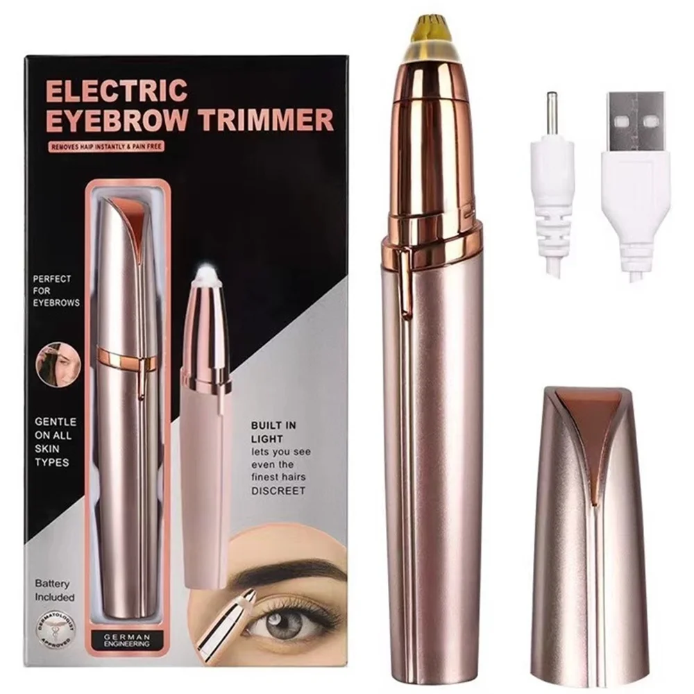 Aparador de sobrancelha elétrico para mulheres Eye Brow Shaper Removedor de pêlos faciais Barbeadores de sobrancelha automáticos indolores Lápis