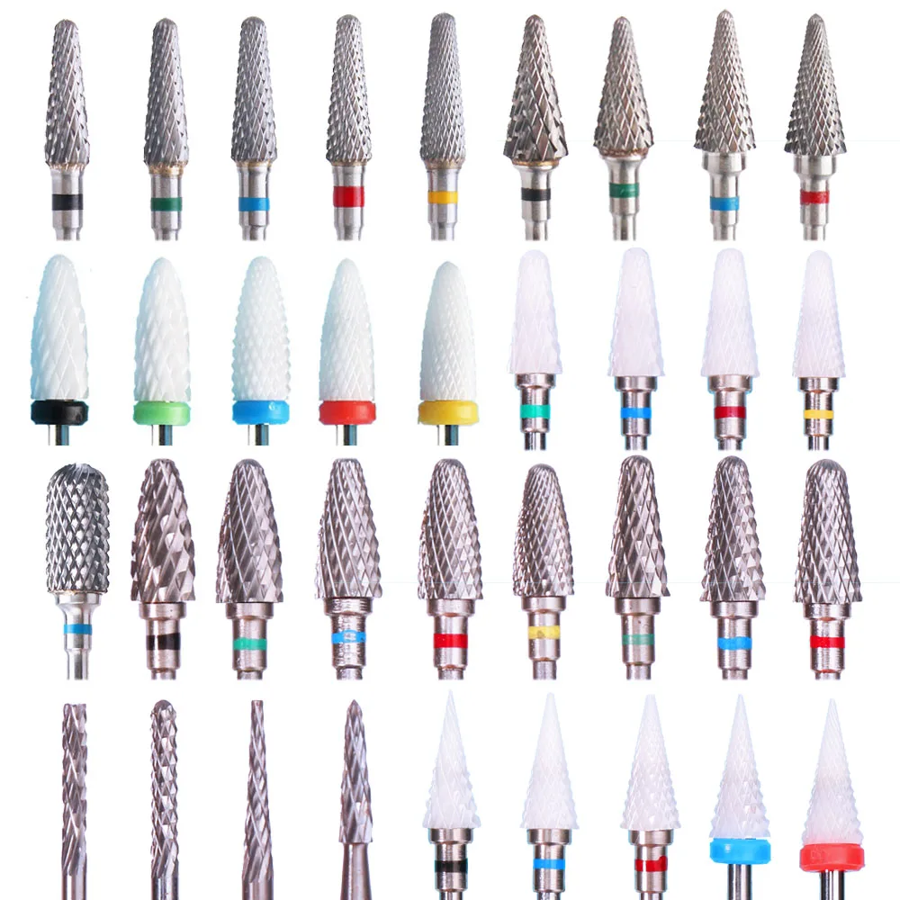 Carbide Nail Drill Bits Rotate Electric Ceramic Milling Cutter For Manicure Gel Polish Remover Nail Files Pedicure Accesories