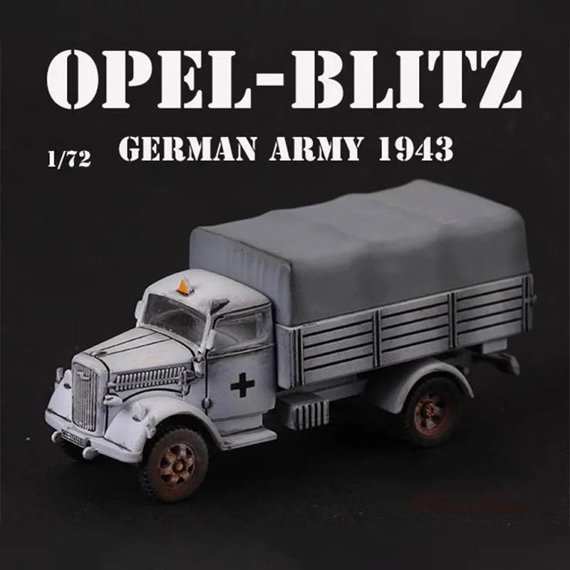 

Масштаб 1:72 Opel-Blitz, немецкая армия 1943, транспортный грузовик, имитация пластиковой модели, статический дисплей, коллекционное сувенирное украшение
