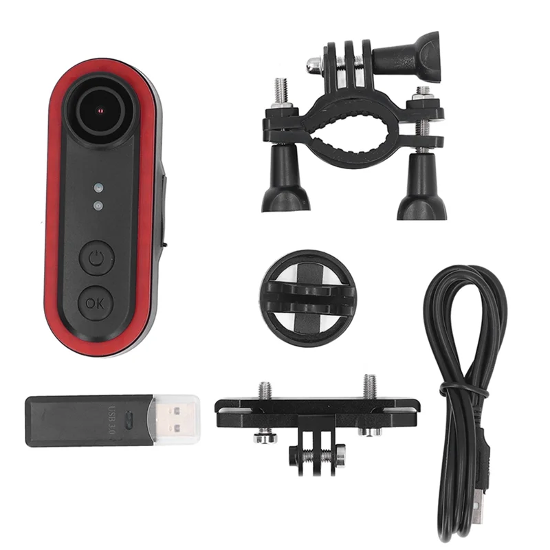 

ABLB-Bike Rear View Light Camera 3500Mah Battery IPX6 Waterproof 150° Wide Angle Loop Recording Functionality For Night Riding