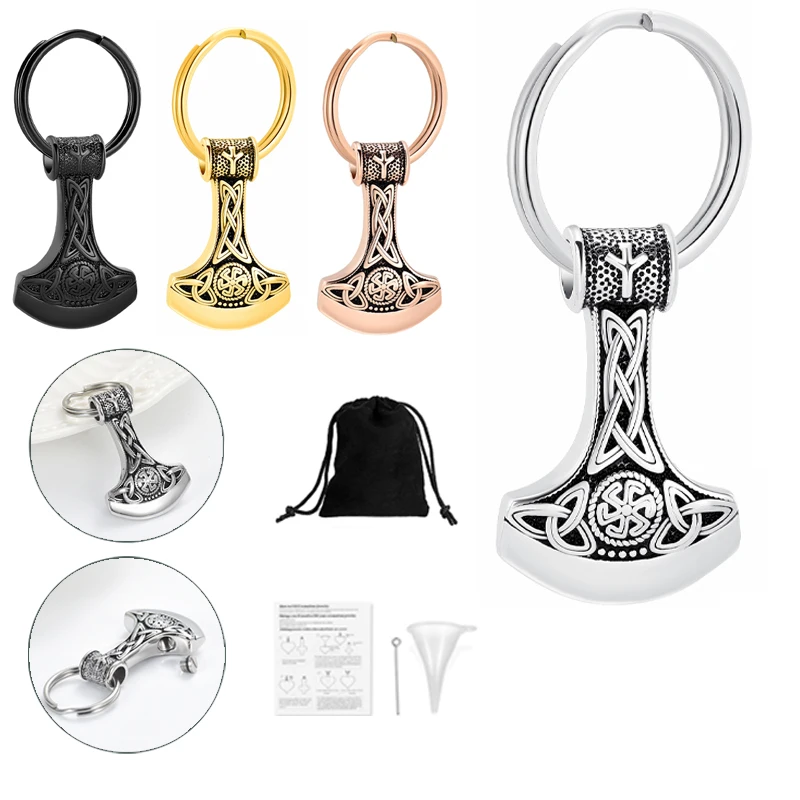 

Hatchet Key Chain Cremation Jewelry For Human/Pet Ashes Small Urns Memorial Keepsake Keyring Pendant