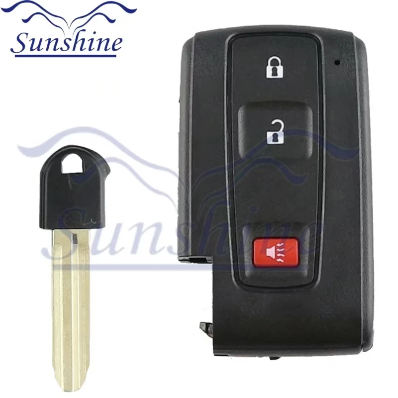 Sunshine Fits Toyota Prius 2004-2009 Key Fob Cover Case Shell Keyless Entry Remote Replacement With Blank Key replacement shell