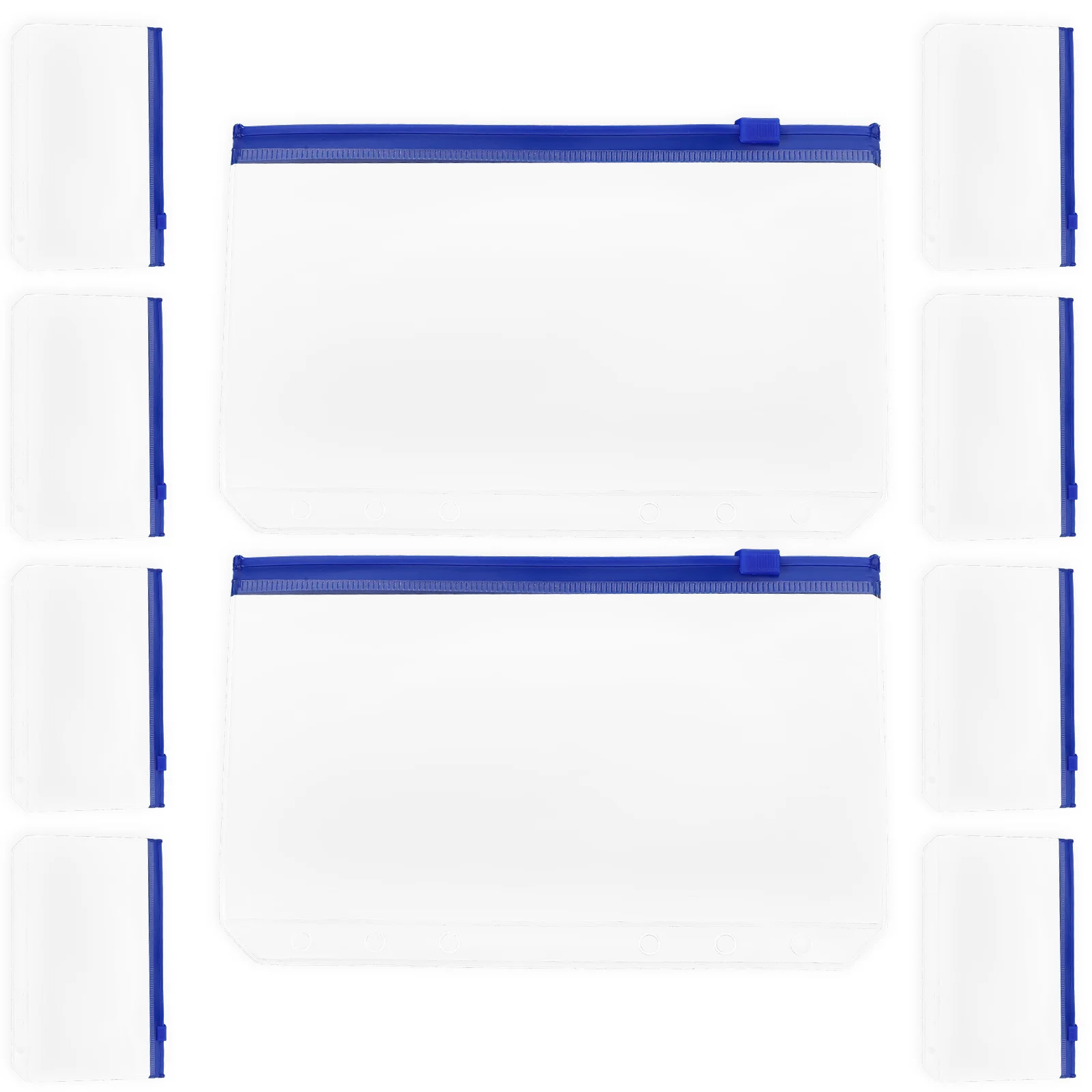 

10 Pcs Black Zip up Loose-leaf Notebook Storage Bag File Bags Pocket Document Wallet Practical Blue Binder Pouch Insert