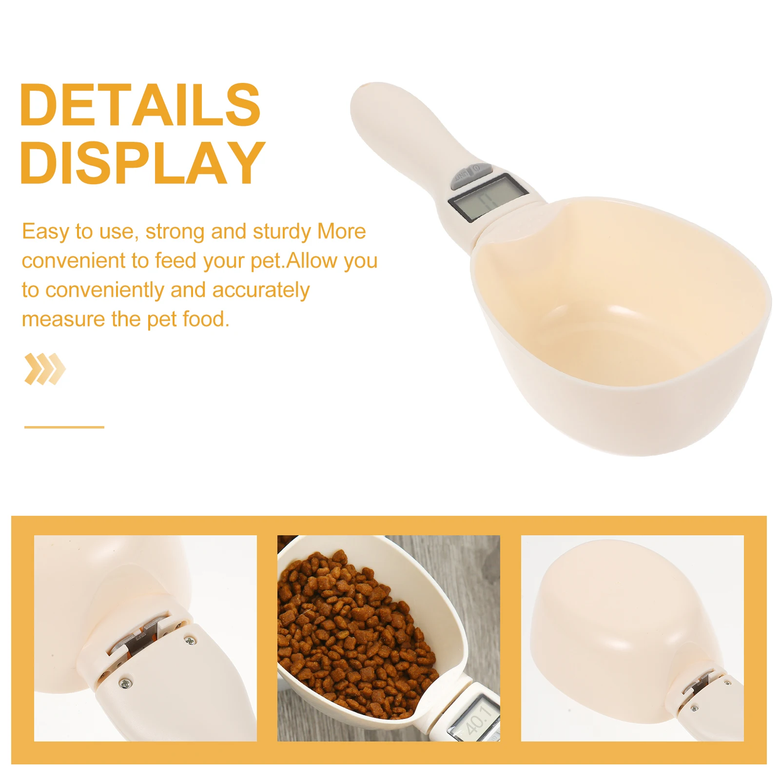 

Pet Food Spoon Digital Multi-functional Scoop Detachable Metering Cup Shovel Abs Dog Measuring for Feeding