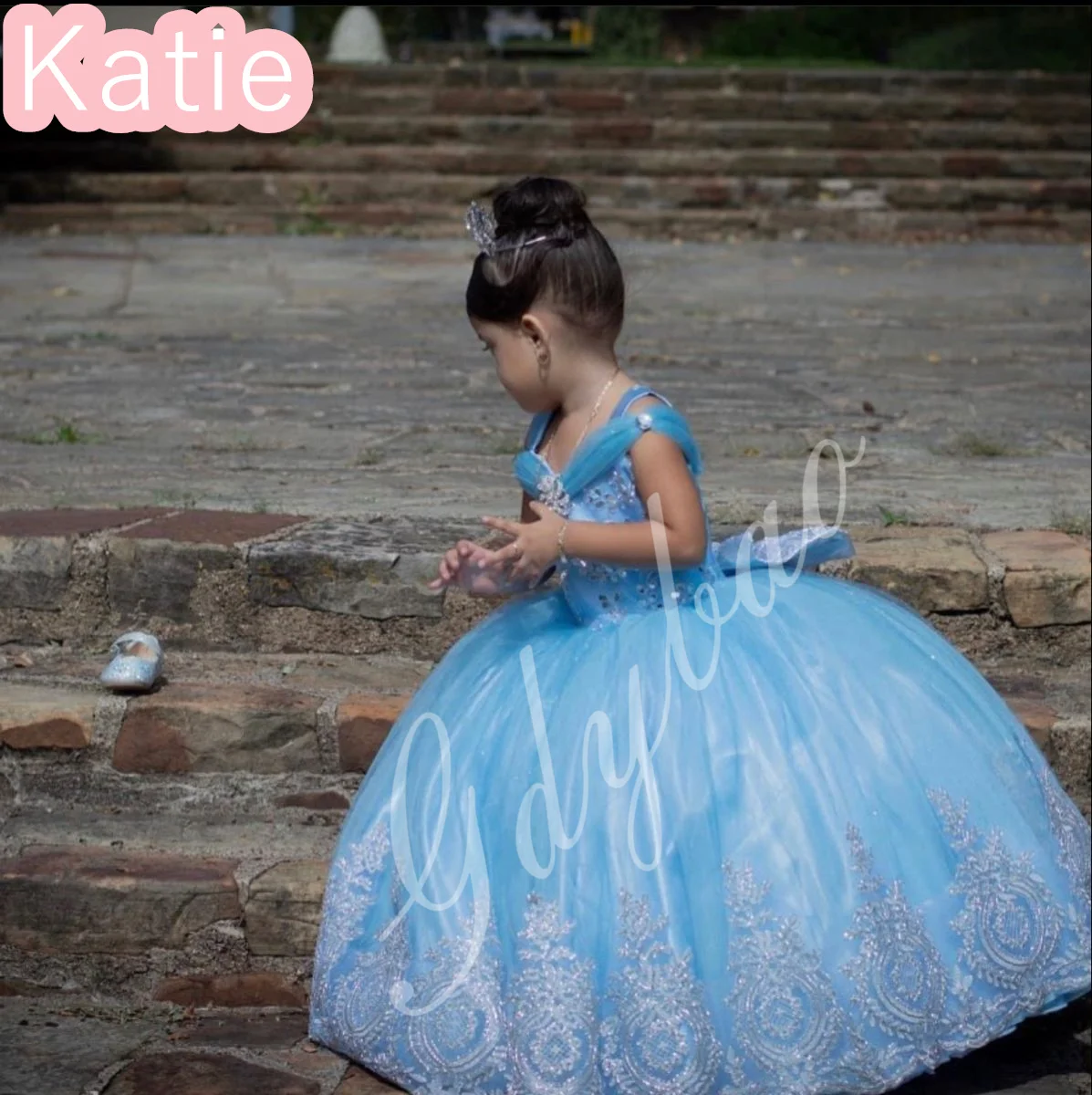 Vestido de princesa de flores blancas para niña, vestido de boda de encaje de tul con cuentas hinchadas, fiesta de cumpleaños para niños, vestido de baile de primera comunión