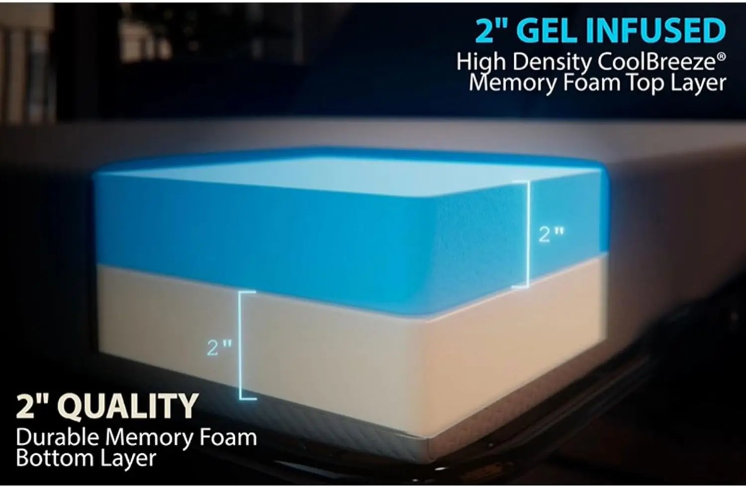 Cool Gel Memory Foam colchão, sofás conversíveis e sofás-cama, 4"