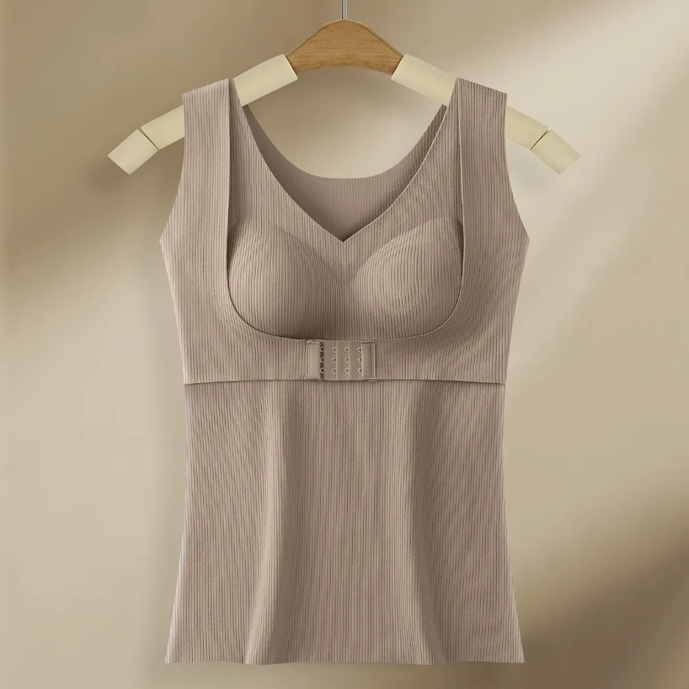 Canotta termica dimagrante modellante senza maniche con coppe imbottite Intimo termico Crop Top Canotte Velluto in pile