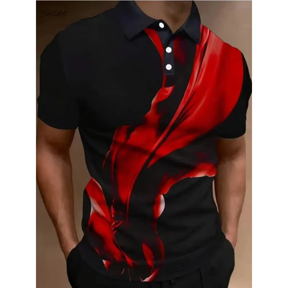 

Fashion Men's Polo Shirt 3D Striped Printed Simple Short Sleeve Shirt Summer Men's Daily Outdoor Casual Sports Breathable Tops