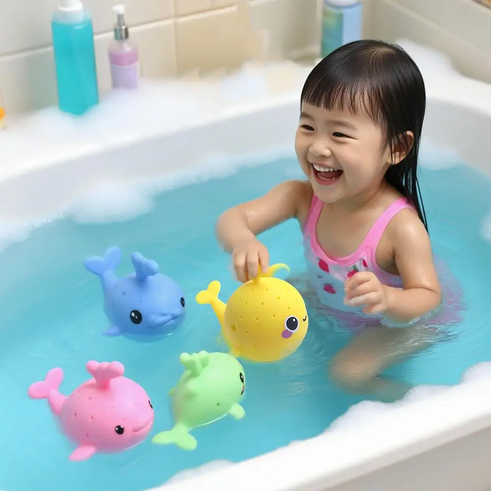 Baby Bath Toys Sponge Water Absorbing Whale Squeezing Stress Relief Toys Summer Swimming Play Water Toy for Children Squishy Kid