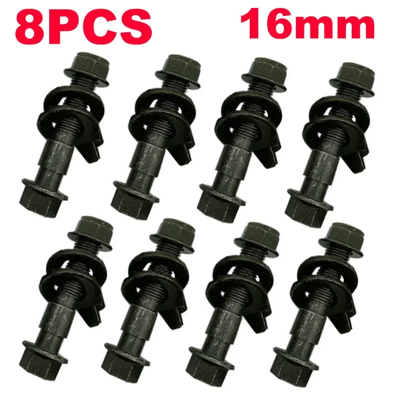 8PCS Nuts & Bolts 16mm 10.9 Level Screw Camber Bolt Car Wheel Alignment Arc Screw Eccentric Screw Adjustment Repair Tools