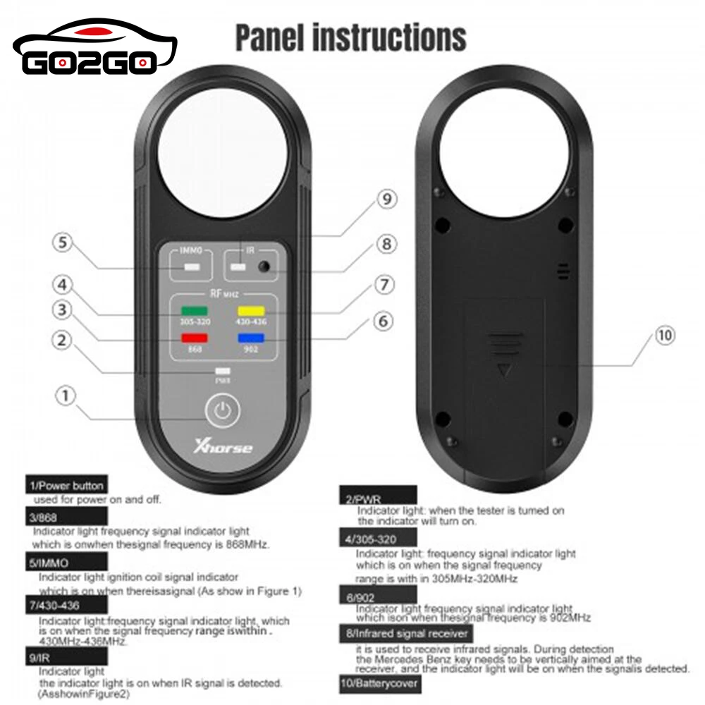 Xhorse XDRT20 V2 Remote Tester VVDI Tools Frequency Tester Infrared Signal Detection Support 315/433/868/902Mhz All Car Key