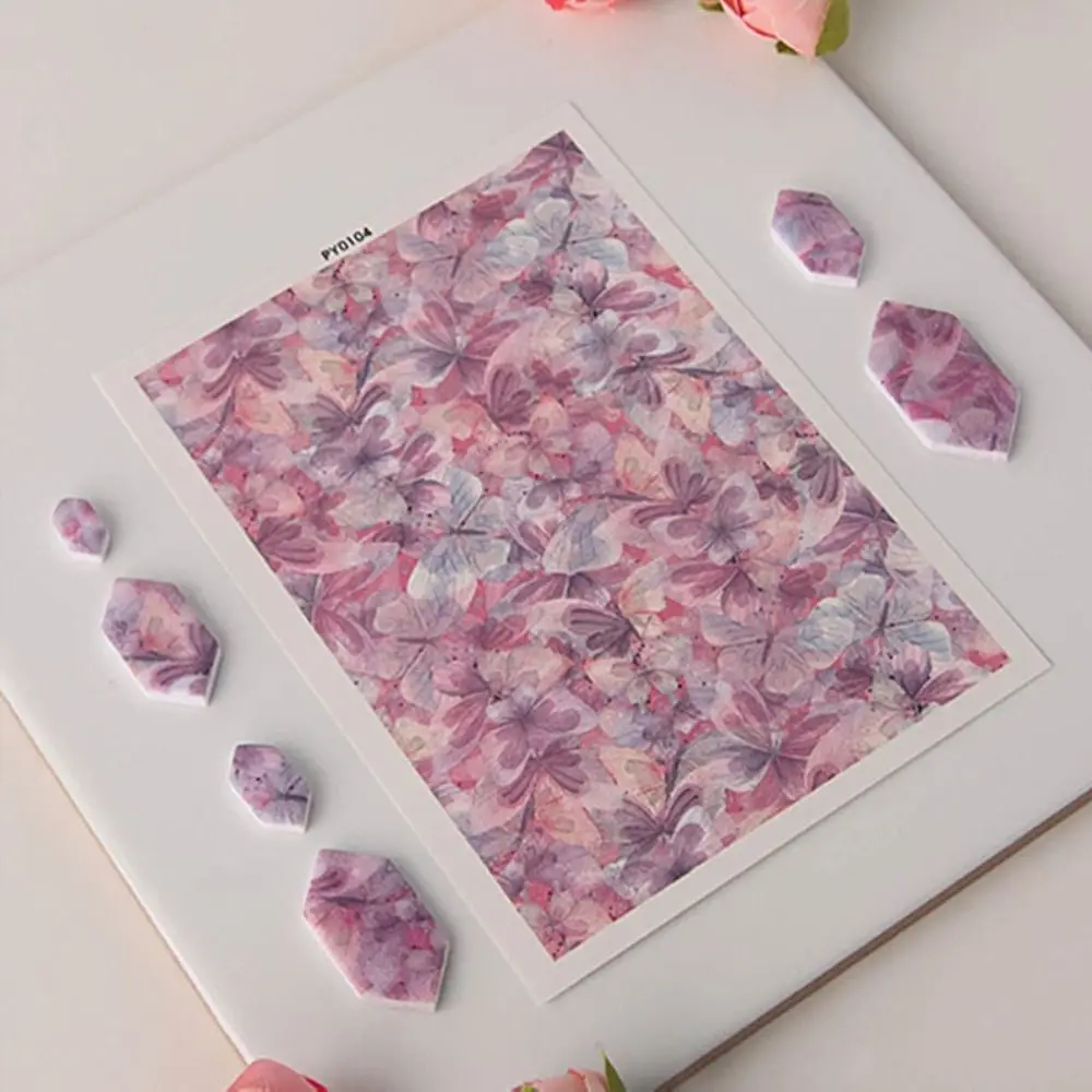 Water Soluble Pottery Painted Transfer Paper Disposable Butterfly Pattern Pottery Stickers Decal Paper Watercolor