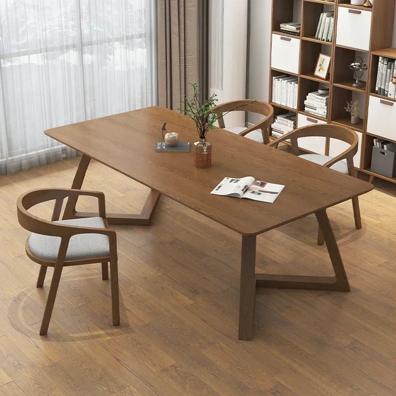 

=Modern simple living room, full solid wood, large desk, work table, home reading negotiation table, study table, long table