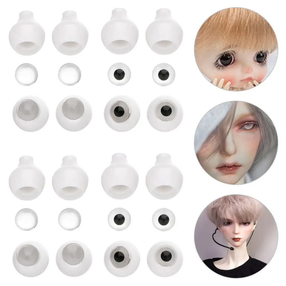 1Set New Accessories DIY Acrylic Doll Eyes Eyeball Toy Sticking Mud Clay Transparent&Black Eye Patch