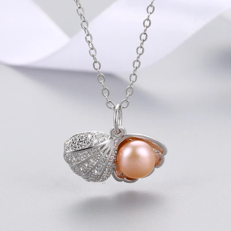 EYER Good Luck Vintage Shell Shape Pendant Natural Freshwater Pearl Necklace Female Trendy Style Jewelry Ornament Gift For Women