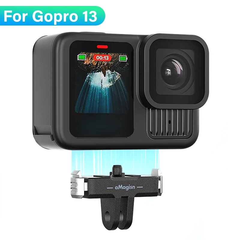 Magnetic Quick Release Base for GoPro Hero 13 Plastic Extension Mount Adapter Holder Bracket for Go Pro Hero 13 Black Accessorie