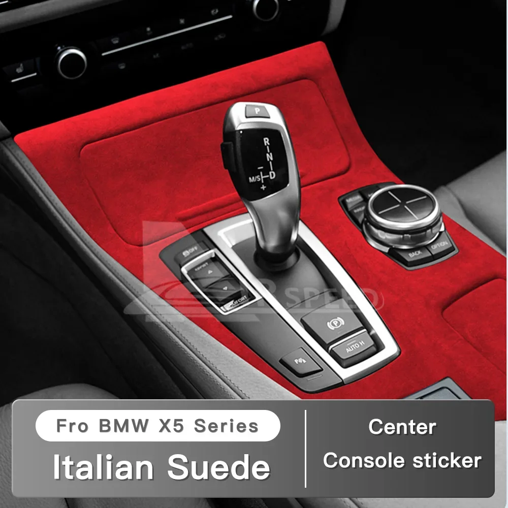For BMW 5 Series F10 F18 2009-2016 Car Center Console Gear Shift Frame Cover Trim Interior Flannel Accessories Italy Super Suede