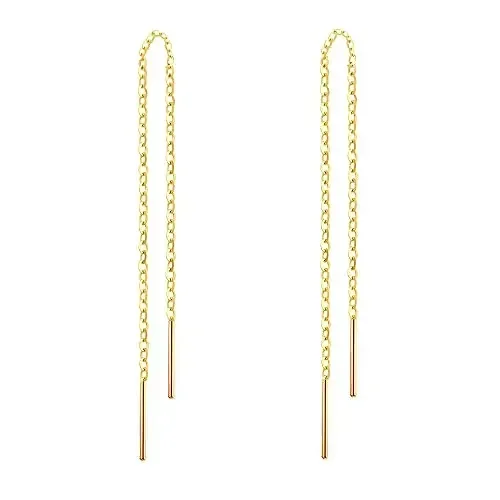 Popular Retro Gold Earrings For Women Dangle Earrings Drop Thread Dangling Earrings Minimalism Dipped Long Chain Earring