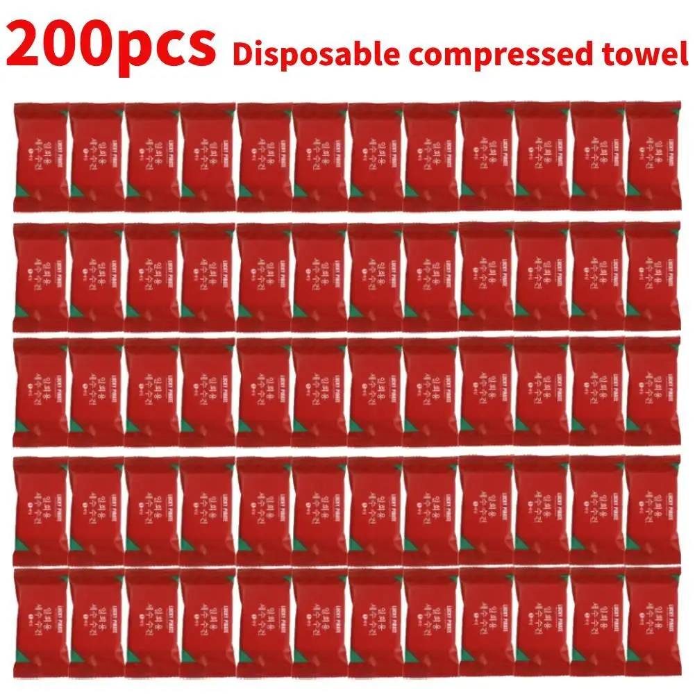 200PCS Mini Compressed Towel Disposable Capsules Towels Magic Face Care Tablet Outdoor Travel Cloth Wipes Paper Tissue