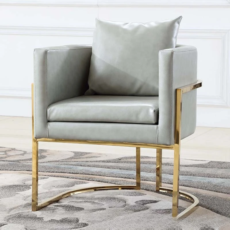 

Stainless steel light luxury high-end Nordic style high-end small apartment modern simple Nordic dining chair