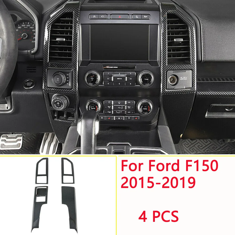 

Для Ford F150 F-150 2015-2019 консоль из углеродного волокна, средняя крышка вентиляционного отверстия