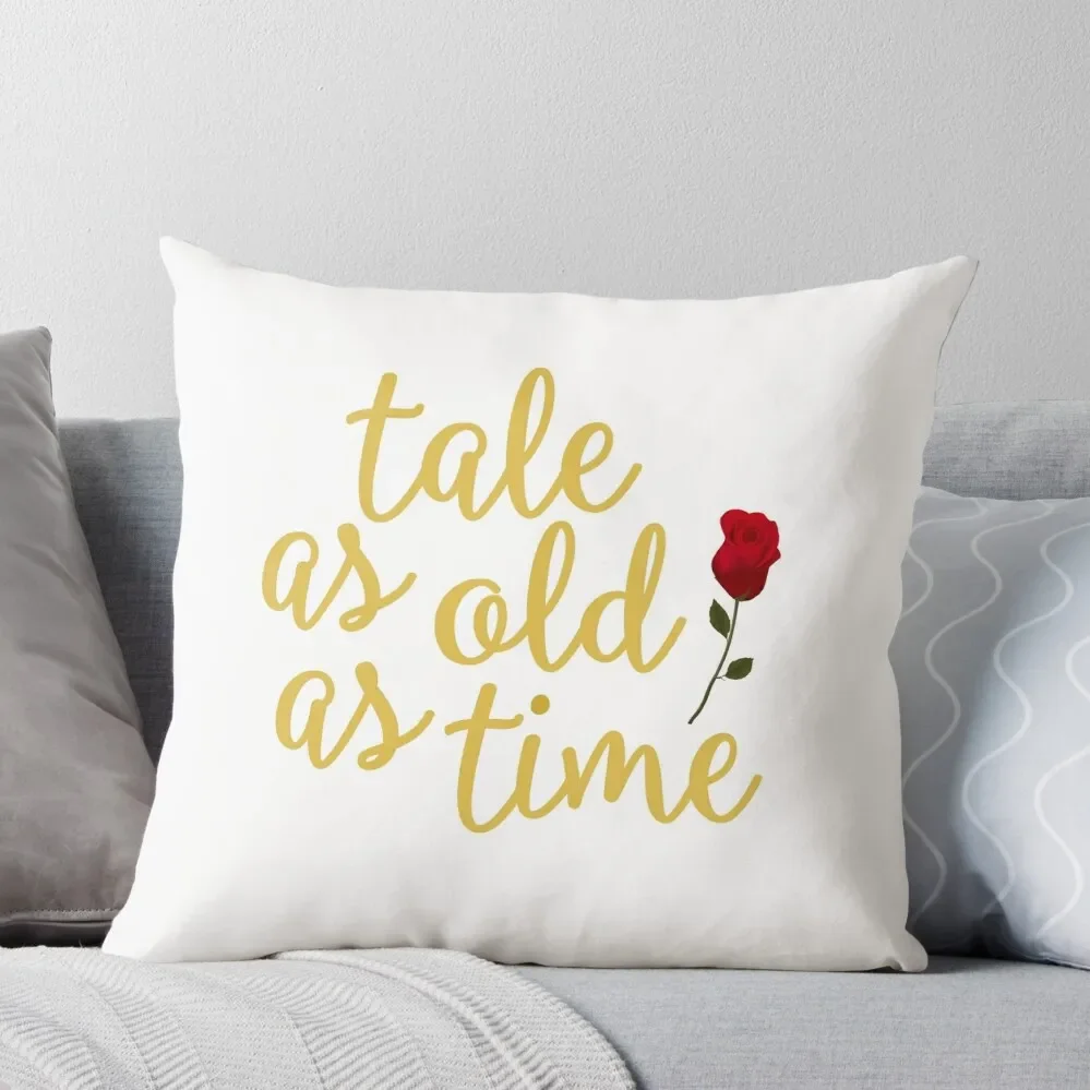 

Tale as old as Time Throw Pillow Embroidered Cushion Cover christmas cushions covers anime girl