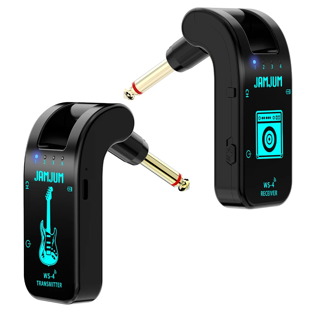 

JAMJUM 2.4G wireless guitar system Rechargeable Battery low latency 40 meters transmission distance