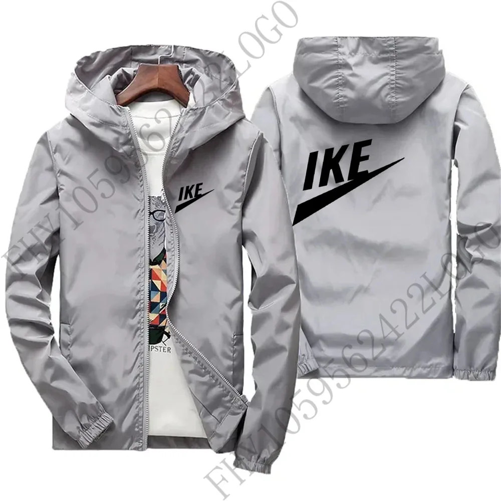 Spring and autumn new brand men's windproof zipper jacket casual high quality printed hooded outdoor waterproof sweatshirt