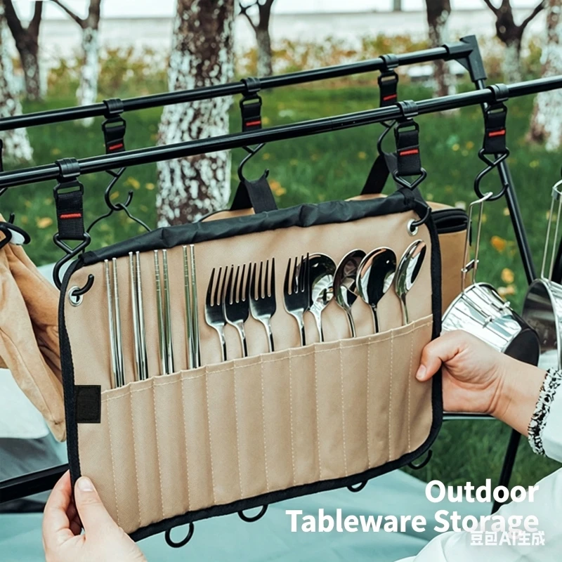 Camping Cooking Equipment Bag - Tas penyimpanan peralatan makan portabel untuk