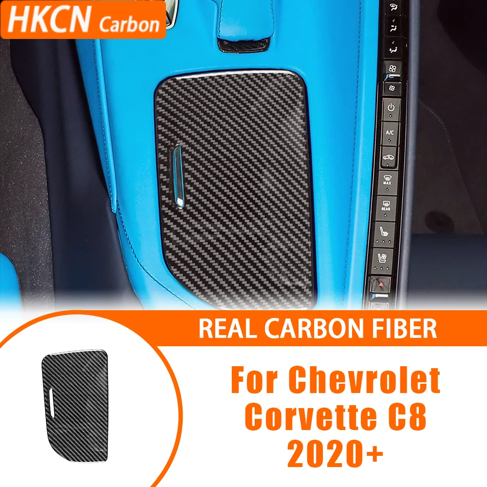 

For Chevrolet Corvette C8 2020+ Carbon Fiber Car Accessories Center Console Cup Holder Pad Interior Cover Tirm Modified Sticker