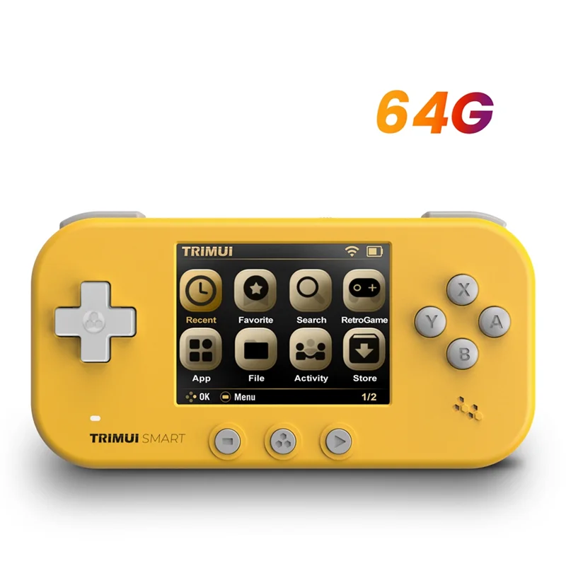 ABKI-Trimui وحدة تحكم ألعاب ذكية لـ AMPOWN مطابقة 2.4 بوصة IPS شاشة مفتوحة المصدر ريترو يده واي فاي VS وحدة تحكم ألعاب محمولة