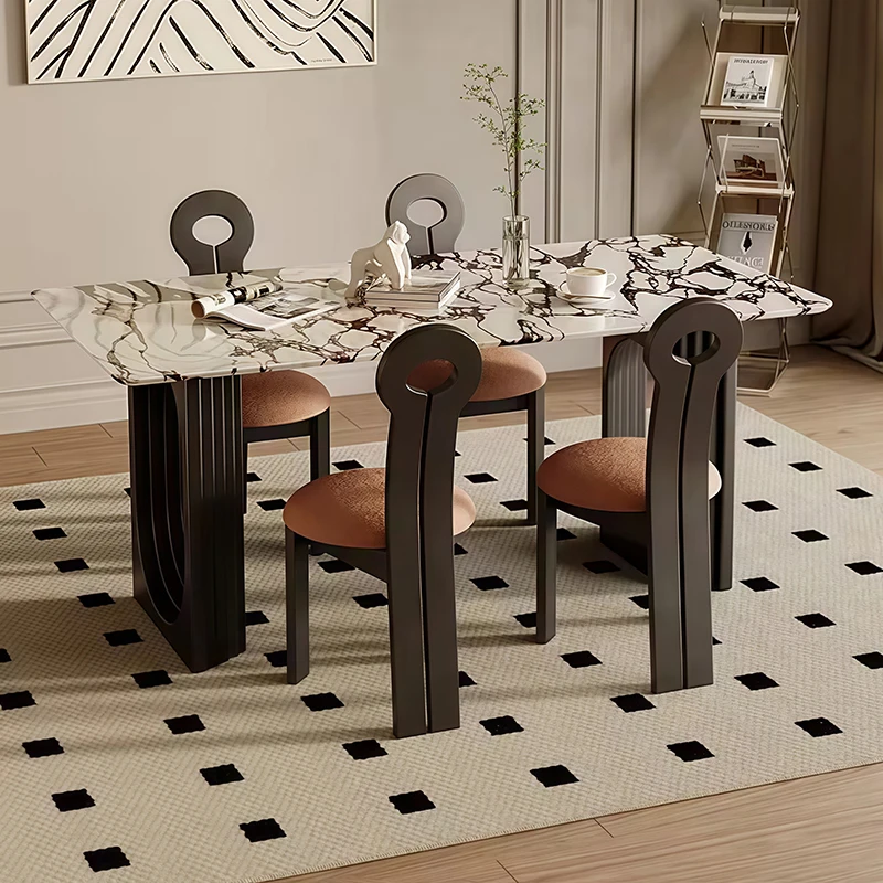 

Обеденные столы из натурального мрамора во французском стиле ретро кремового цвета, светлые, роскошные, овальной формы, красивые узоры, мебель Mesa