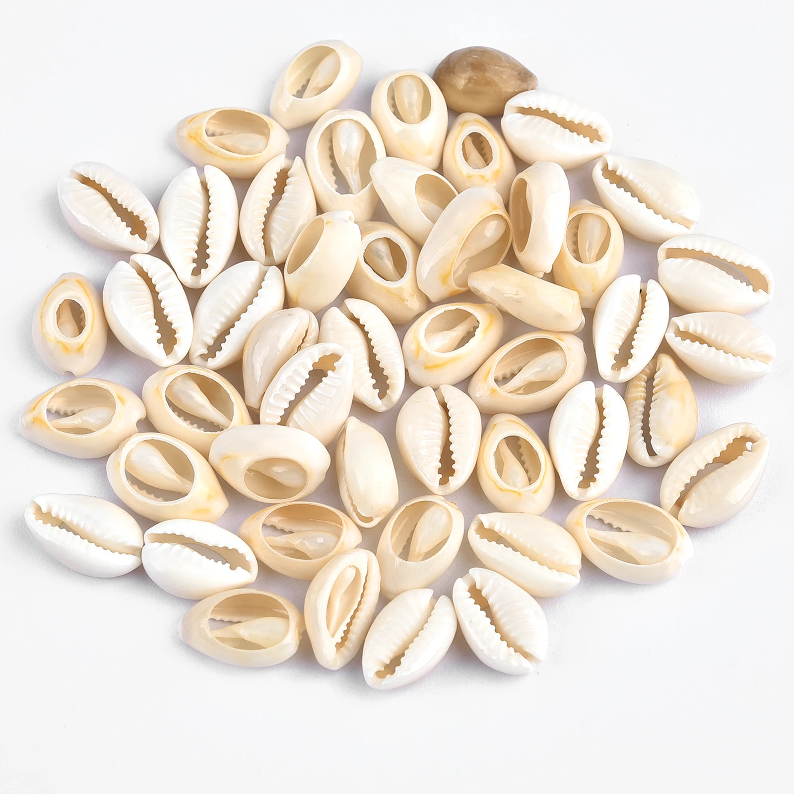 20/50Pcs White Sea Shell Beads Women Cowrie Cowry Charm Beads Sea Shells Earrings Bracelet Necklaces For Jewelry Making Findings