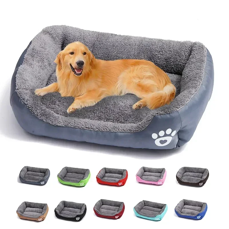Großes quadratisches Nest L-3XL Haustier, großes Hundebett für mittelgroße Hunde, weiches Fleece-Nest, großes Hundesofa, Winter, warmes Katzenhaus für Haustiere