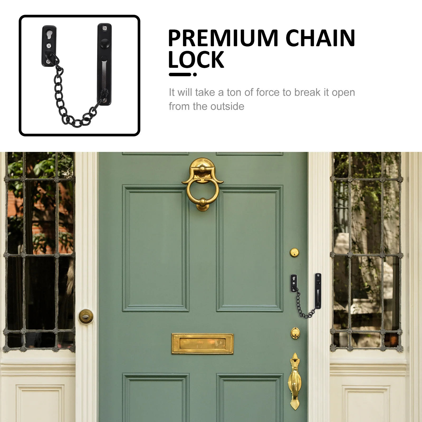 โซ่ล็อคประตูแบบหนา ทำจากสแตนเลส ป้องกันเด็กเปิดได้ สำหรับความปลอดภัยภายในบ้าน ใช้กับประตูภายใน