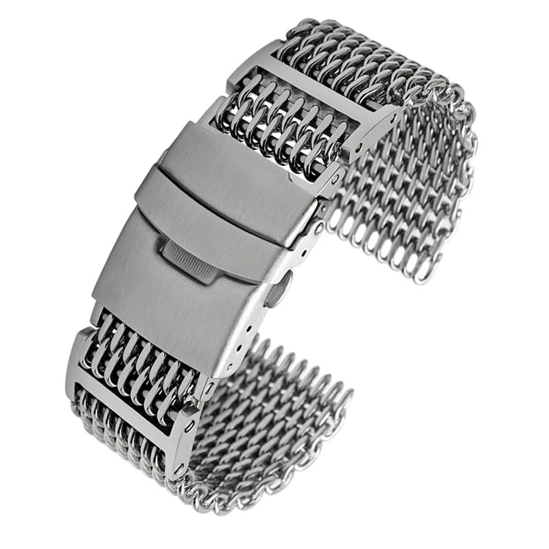 For SEIKO Seiko No.5 SRPD69K1 Omega Breitling Cool Shark Mesh Strap Stainless Steel Band Milan Watch Band Chain 20mm 22mm 24mm