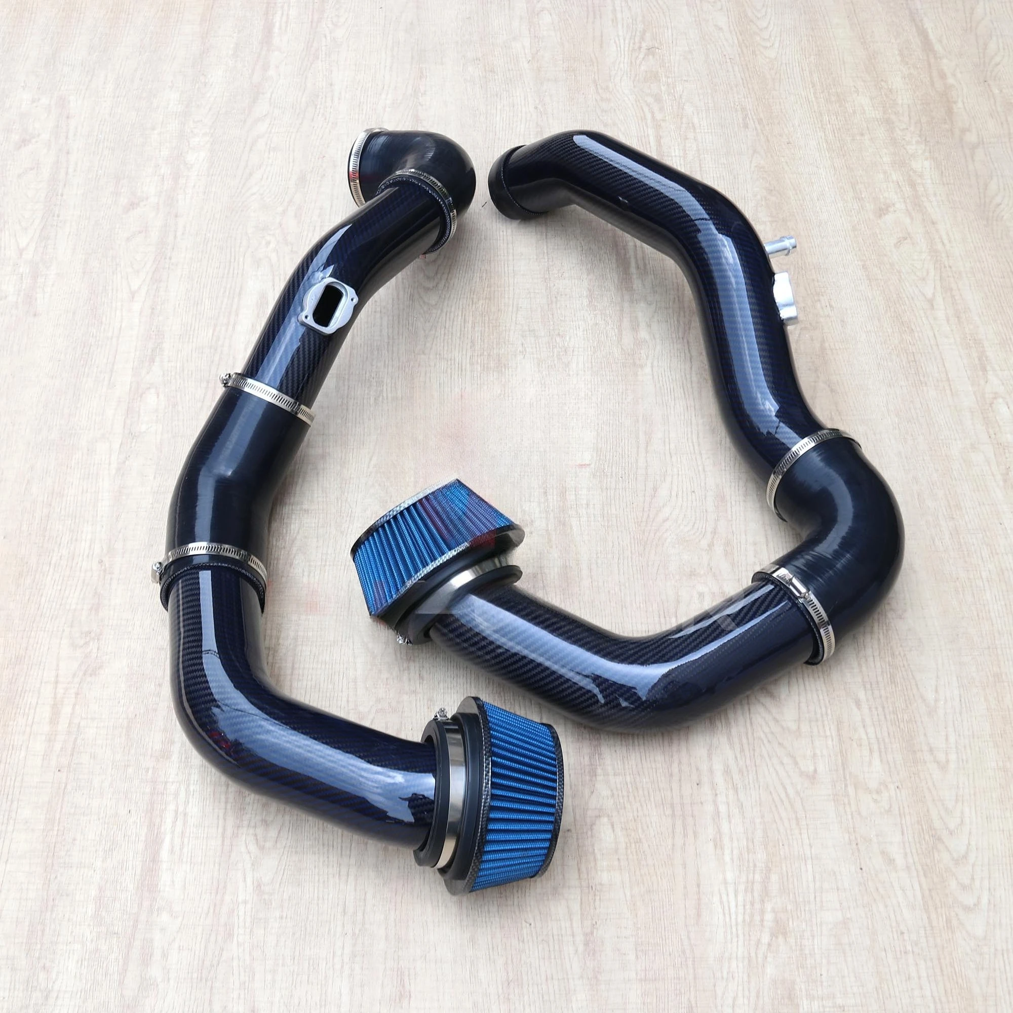 M3 F80 M4 F82 F83 Dry Carbon Fiber Front Mount Air Intake with Filters Blue
