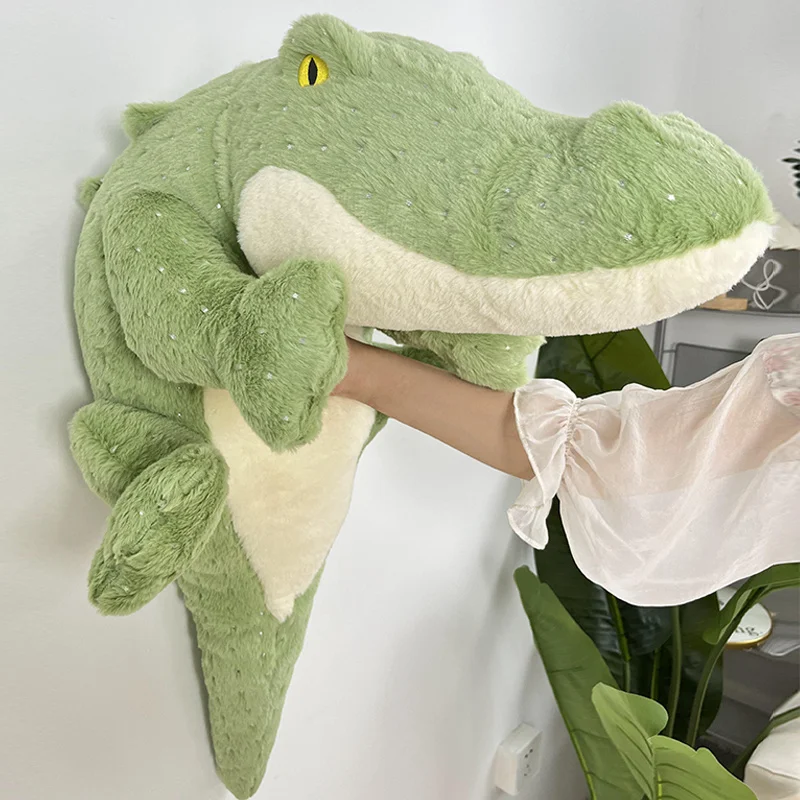 Fluffy Crocodile Plush Toy Soft Full Stuffed Animal Pillow Doll Jungle Green Giant Alligator Sofa Cushion Kids Birthday Gift